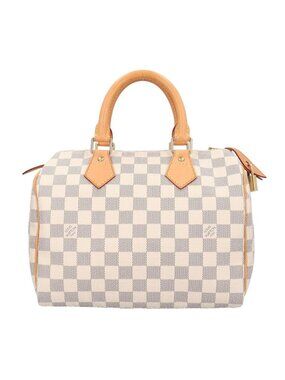 Louis Vuitton Speedy 25 Damier Azur Handbag Canvas White